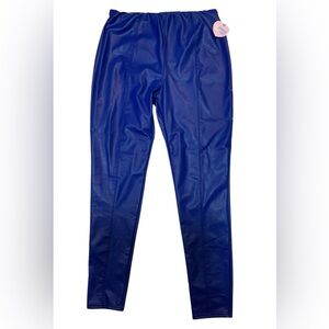 Blashe Women’s Cobalt Blue Faux Leather Leggings